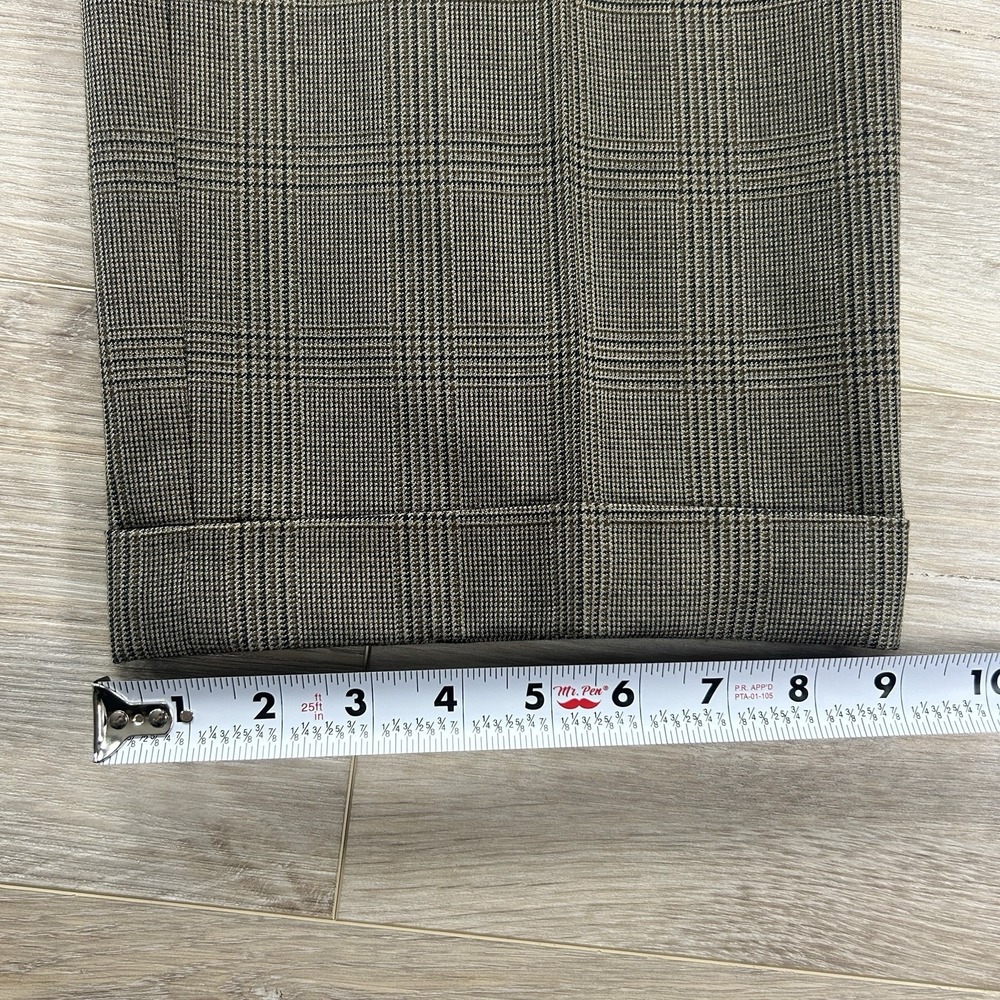 Vintage J.RIGGINS Men's Size 37 Long Brown Plaid Wool Blend Pleated Cuff Pants - Picture 14 of 14